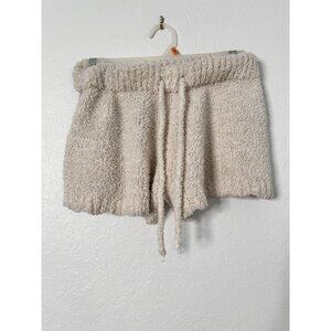 POL Berber Chenille Cozy Lounge Shorts Oatmeal Color Drawstring Waist Size Small